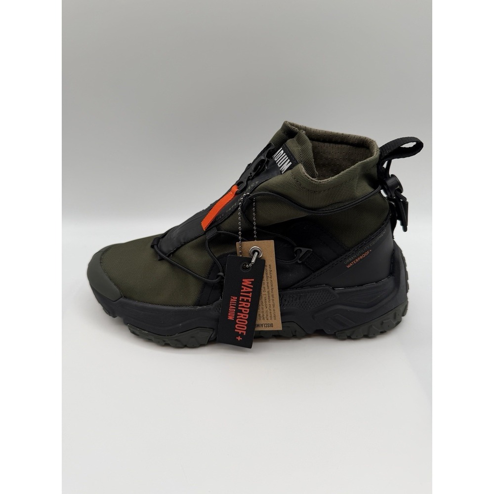 Palladium Off-Grid Hi Zip WP+ Boots, Women's 5,Olive Night,Waterproof,Zip,Hike